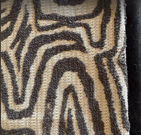 Swirly Bark / Mohair Graphite Kidney Pillow