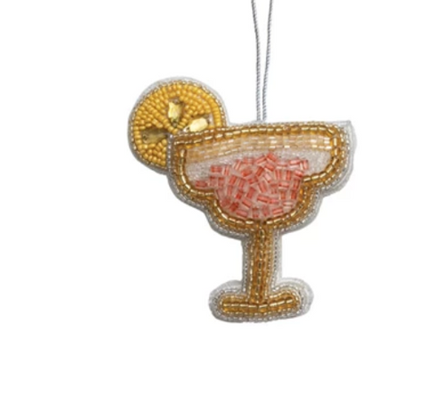 Beaded Fabric Cocktail Ornament