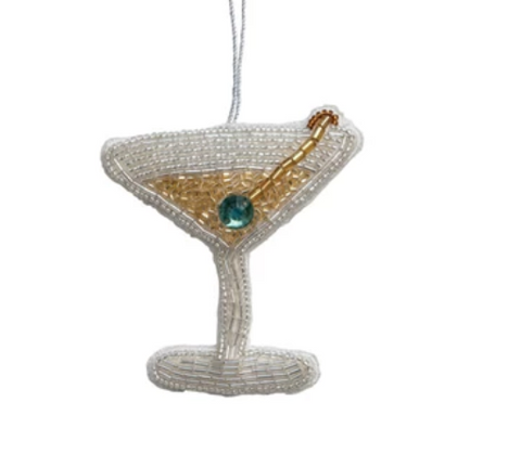 Beaded Fabric Cocktail Ornament