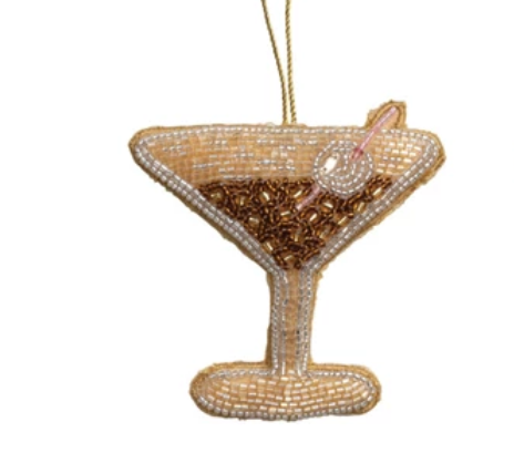 Beaded Fabric Cocktail Ornament