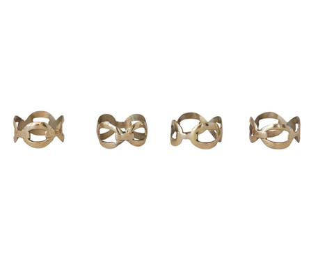 Brass Chain Shaped Napkin Ring / Set of 4