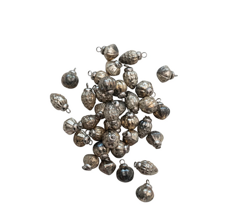 1" Embossed Mercury Glass Ornament