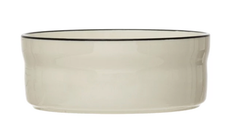17 oz./2 Cup Stoneware Pet Bowl with Black Rim