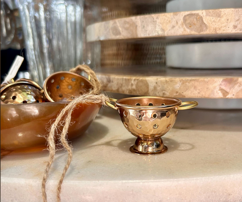 Hammered Copper Colander Ornament
