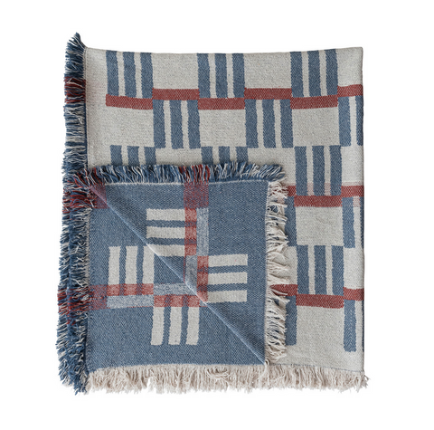 Woven Cotton Jacquard Throw