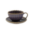 10 oz. Stoneware Ribbed Mug with Saucer