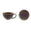 10 oz. Stoneware Ribbed Mug with Saucer
