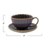 10 oz. Stoneware Ribbed Mug with Saucer
