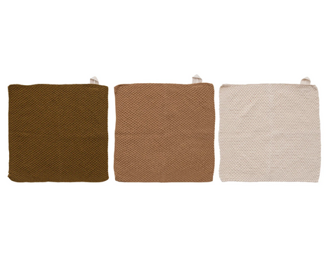 Cotton Knit Dish Cloths S/3