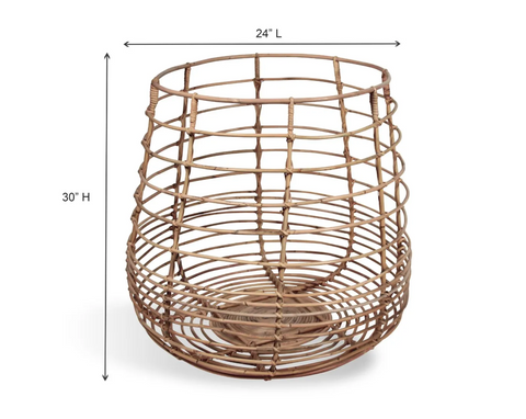Round Thermal Spa Rattan Basket