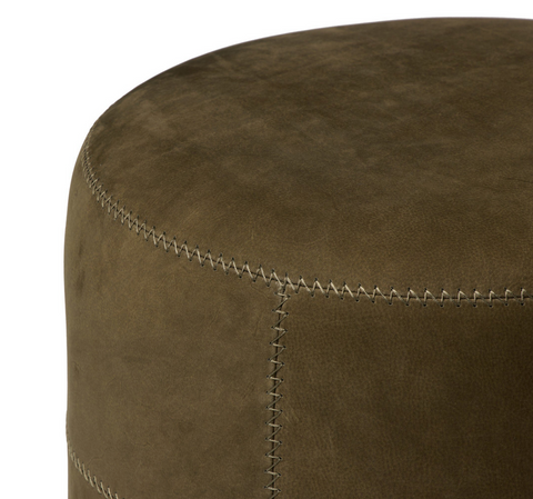 Camino Round Leather Ottoman