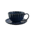 10 oz. Stoneware Ribbed Mug with Saucer