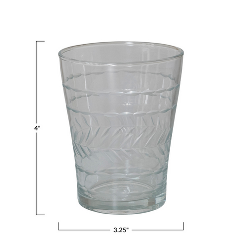 Etched Drinking Glass