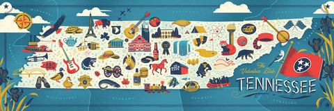 Tennessee Map puzzle artwork by Ligia Teodosiu