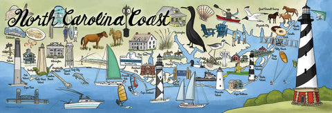 North Carolina Coast puzzle artwork by Betsy Beier