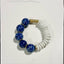Handpainted Chinoiserie & White Ashanti Glass Bead Bracelet