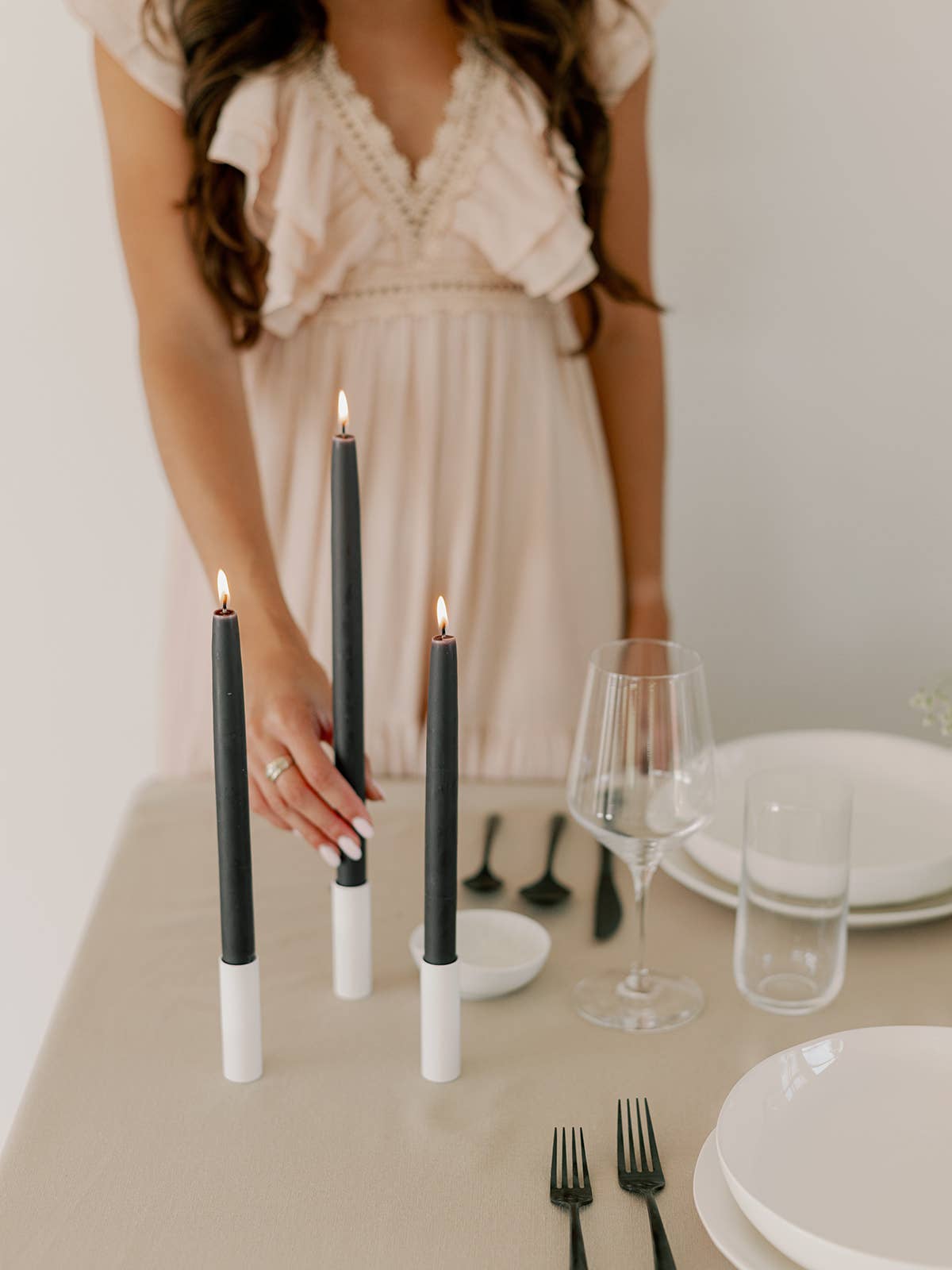 10" - 100% Beeswax Dipped Candles | Charcoal