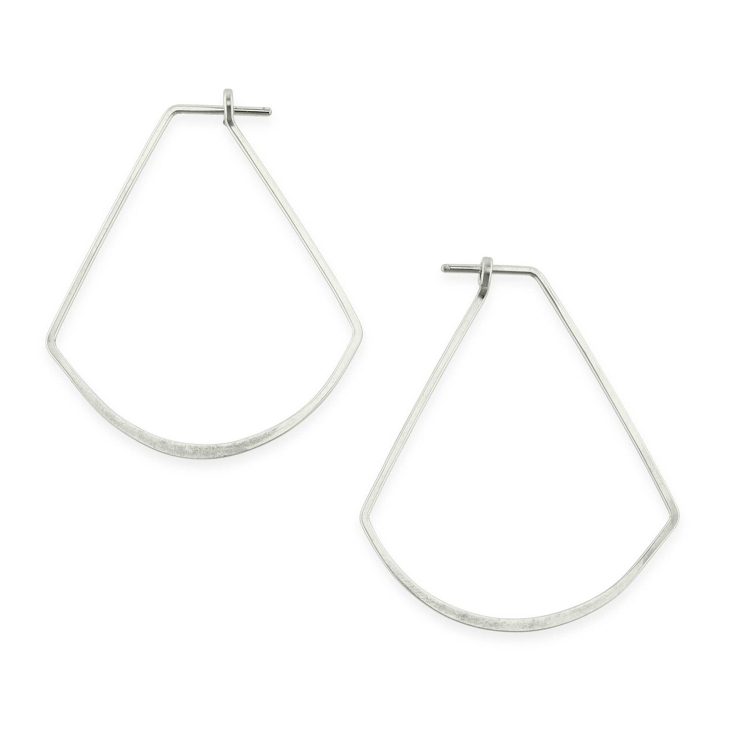 Minimal Hoop Earrings: Fan | sterling silver or gold filled