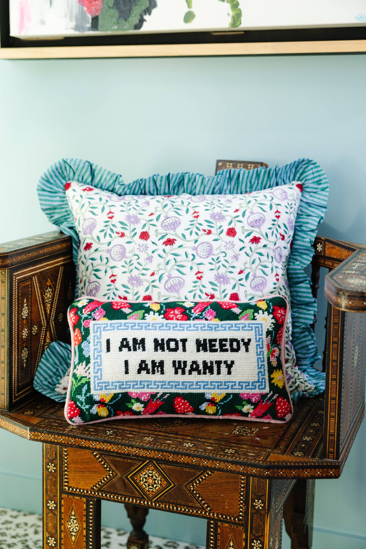 Not Needy Needlepoint Pillow