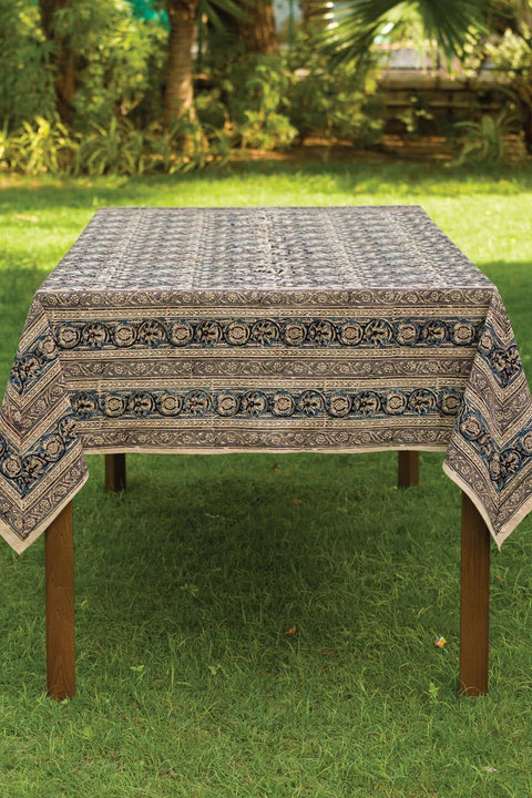 Blue & Silver Kalamkari Tablecloth