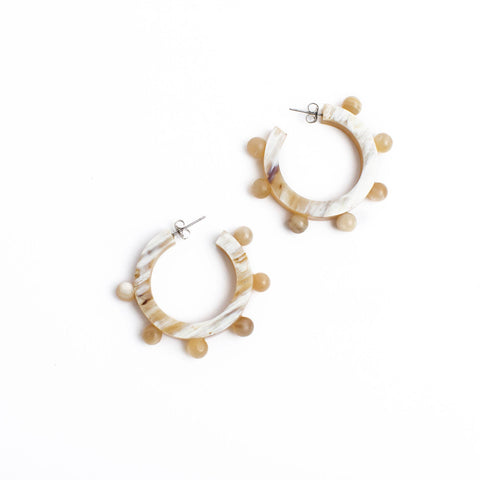 Natural Bead Hoops