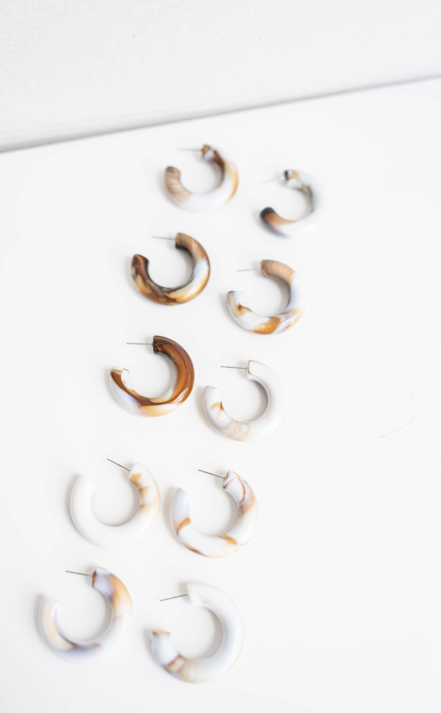 Latte Chunky Lucite Statement Hoop Earrings