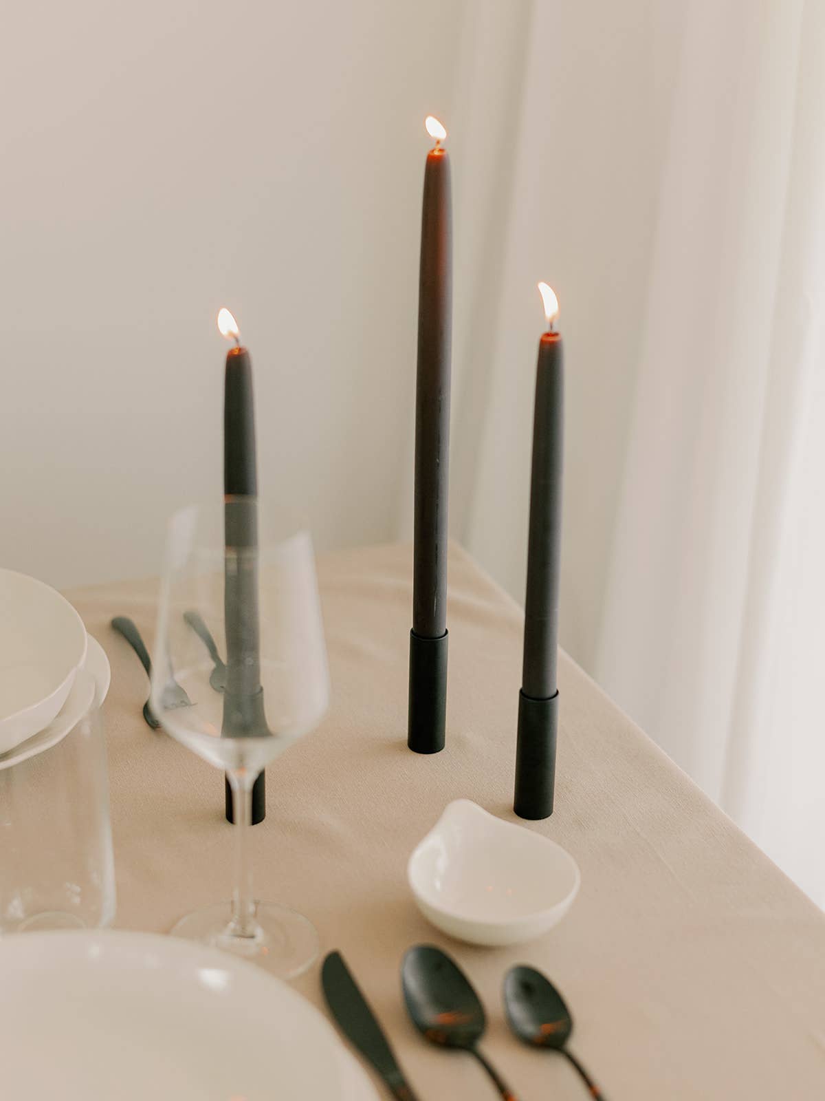 10" - 100% Beeswax Dipped Candles | Charcoal