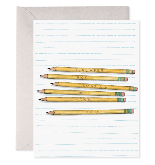 Teacher Pencils Thank You Greeting Card