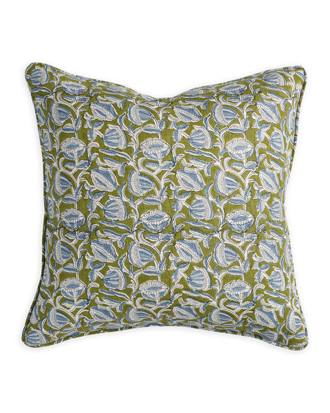 Marbella Moss Azure Cover - 20" x 20"