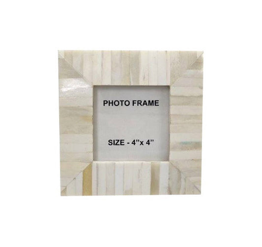 4x4” White Bone Picture Frame