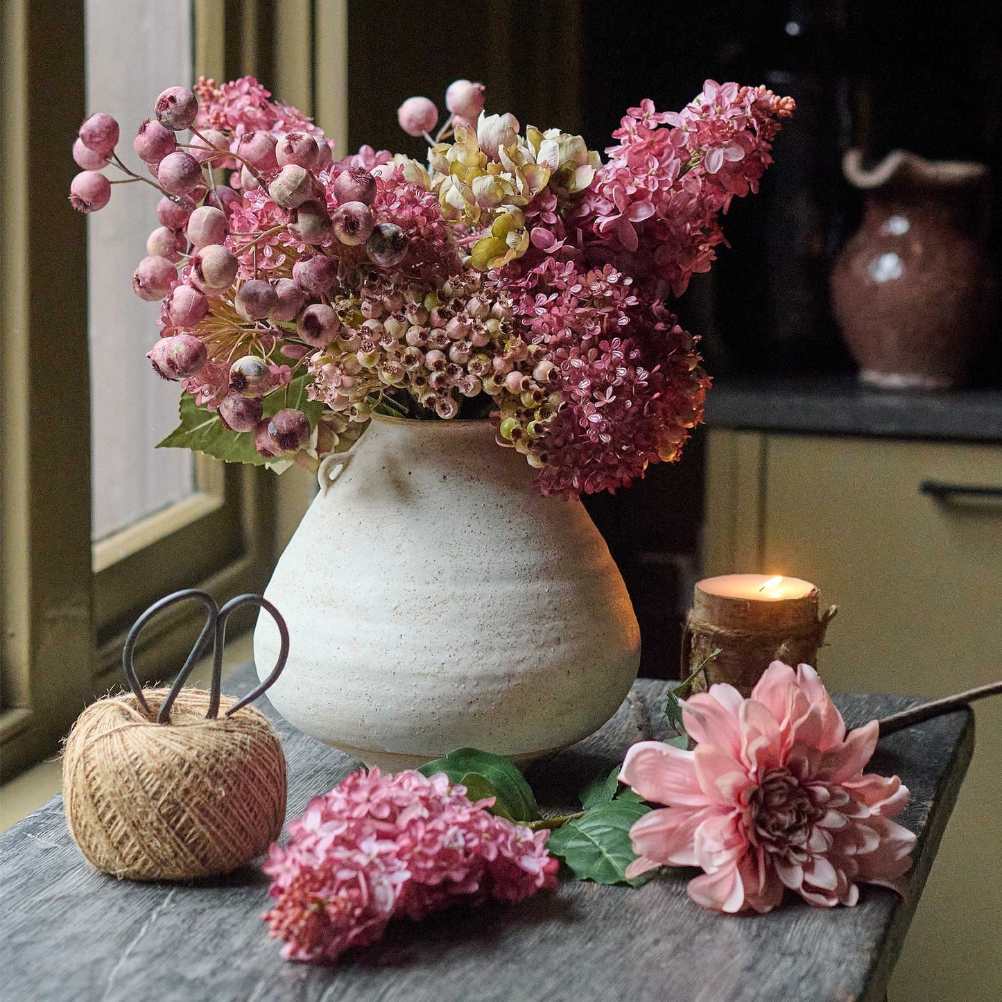 Artificial Cone Hydrangea Sunset