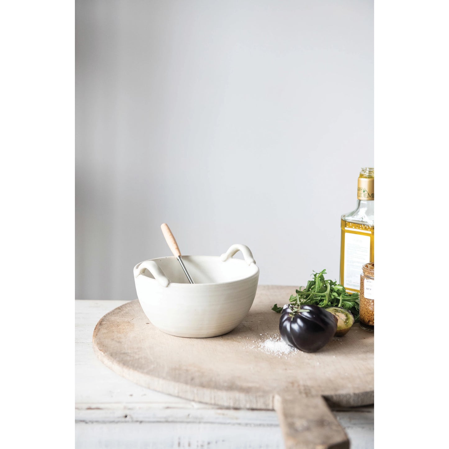 Stoneware Bowl w/Whisk