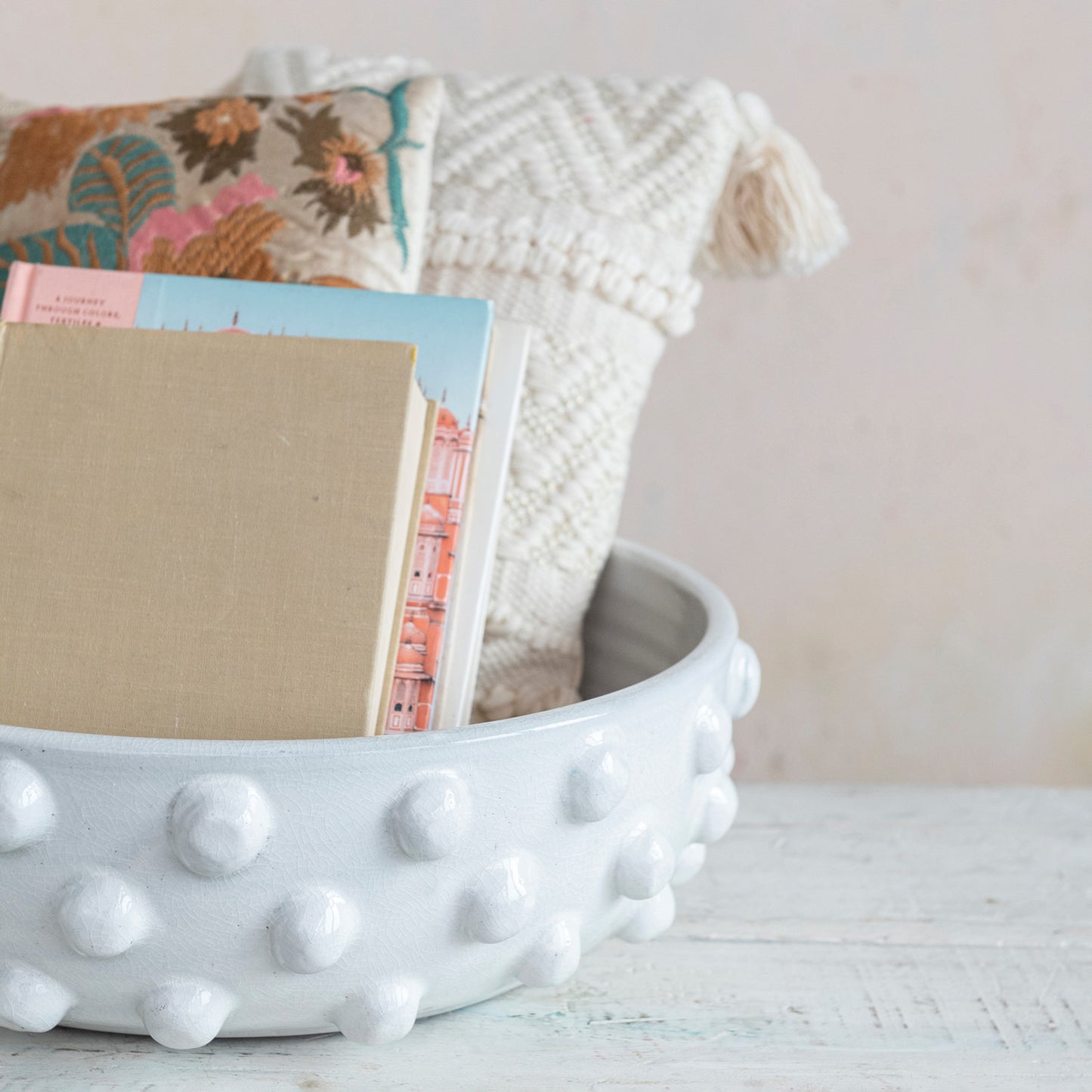 Terracotta Bowl w/ Raised Dots