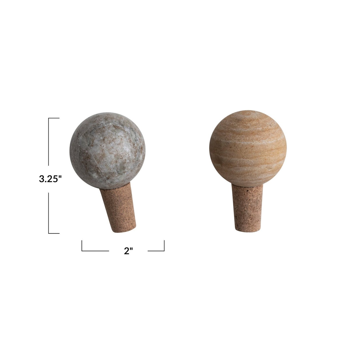 Marble & Cork Bottle Stopper