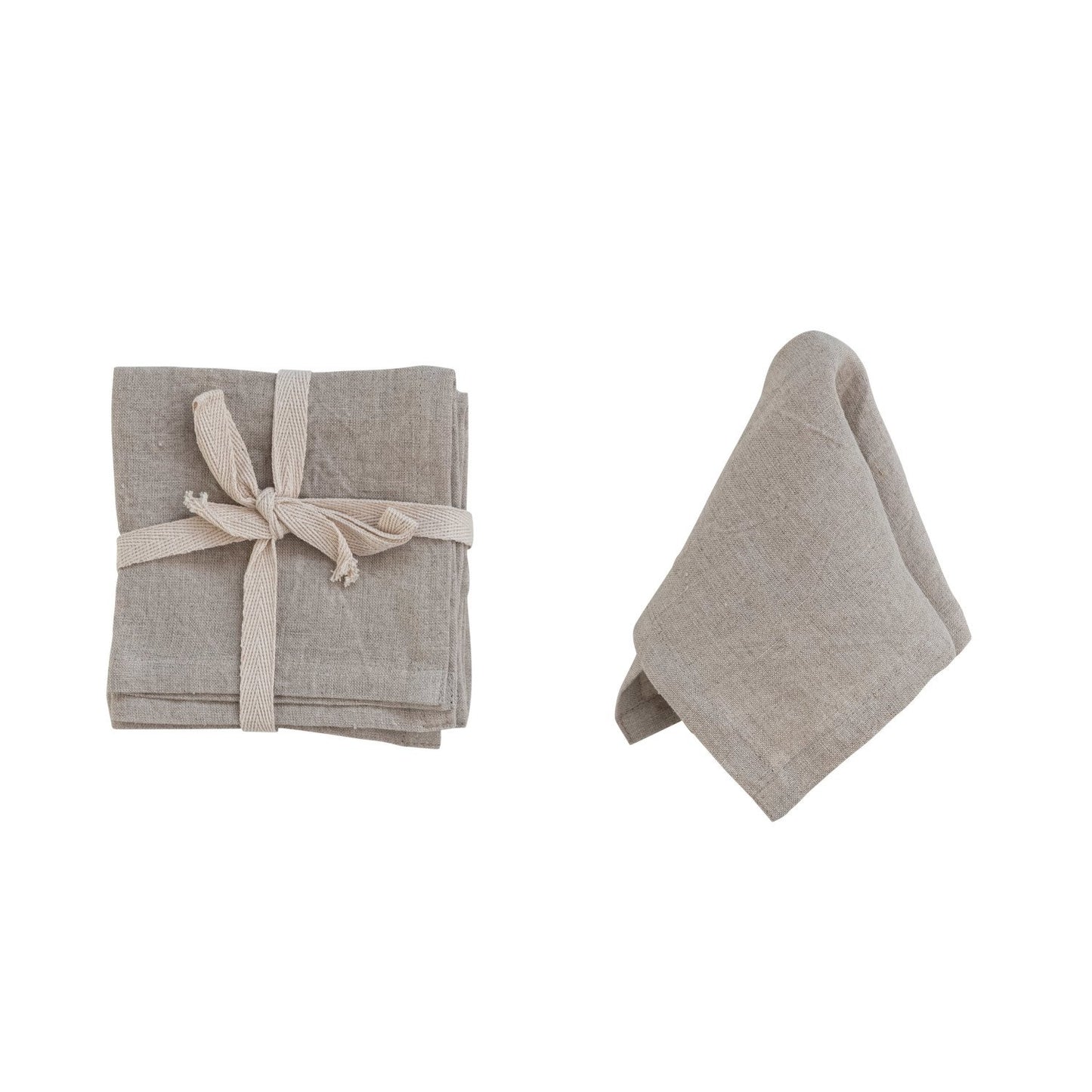 S/4 Square Stonewashed Linen Cocktail Napkins