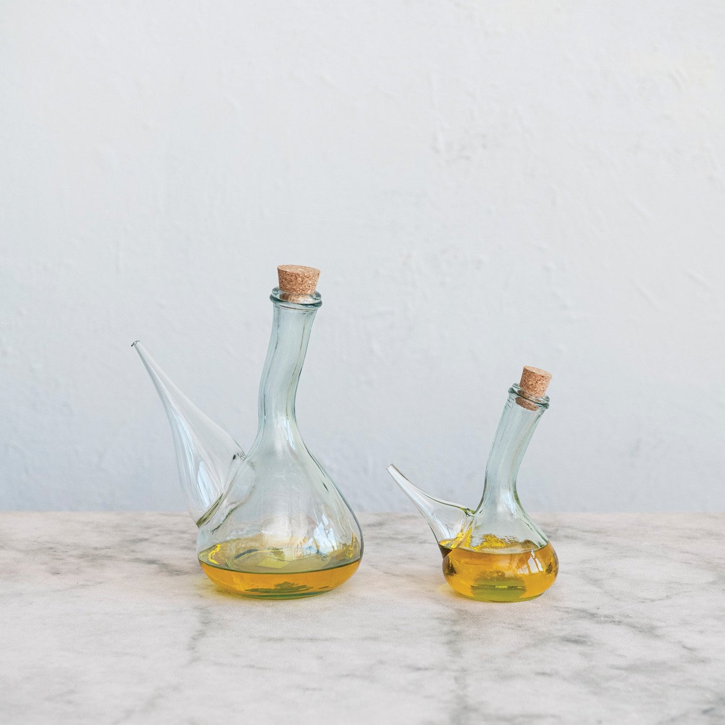 Recycled Glass Cruet w/ Cork Stopper