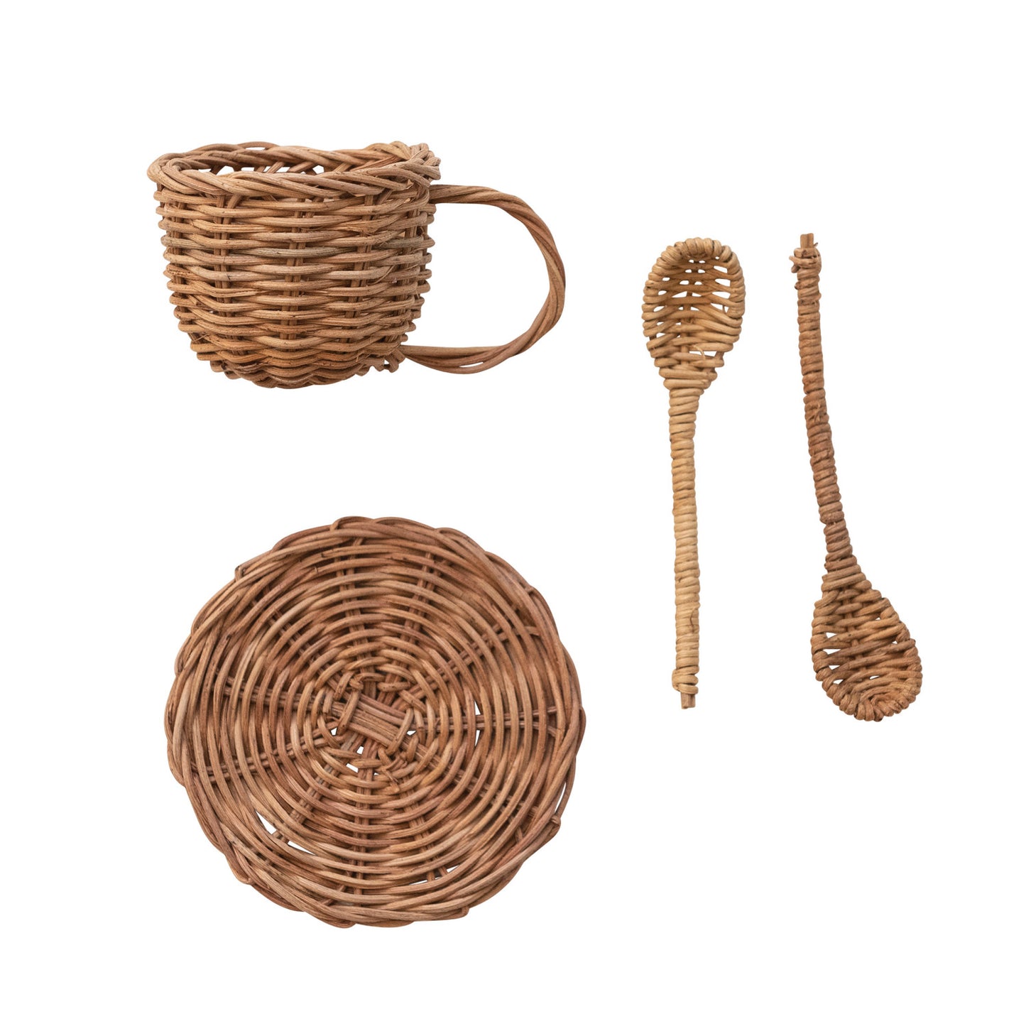 Woven Rattan Tea Set