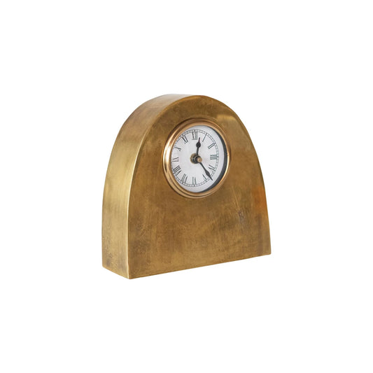 Arched Antique Brass Mantel Clock