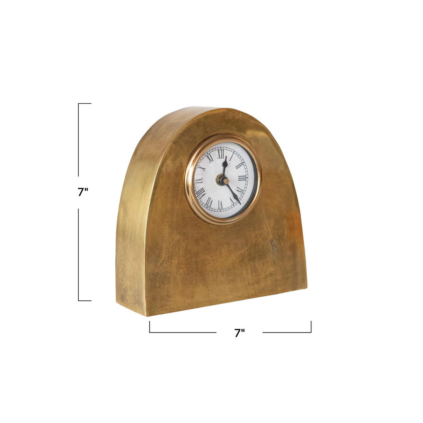 Arched Antique Brass Mantel Clock