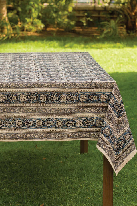 Blue & Silver Kalamkari Tablecloth