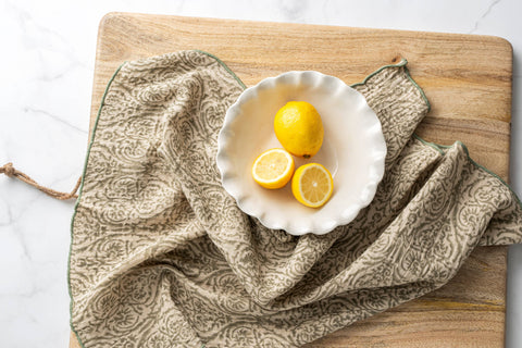 Aria Block Print Tea Towels