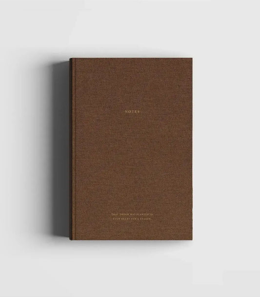 Brown Linen & Golden Notebook