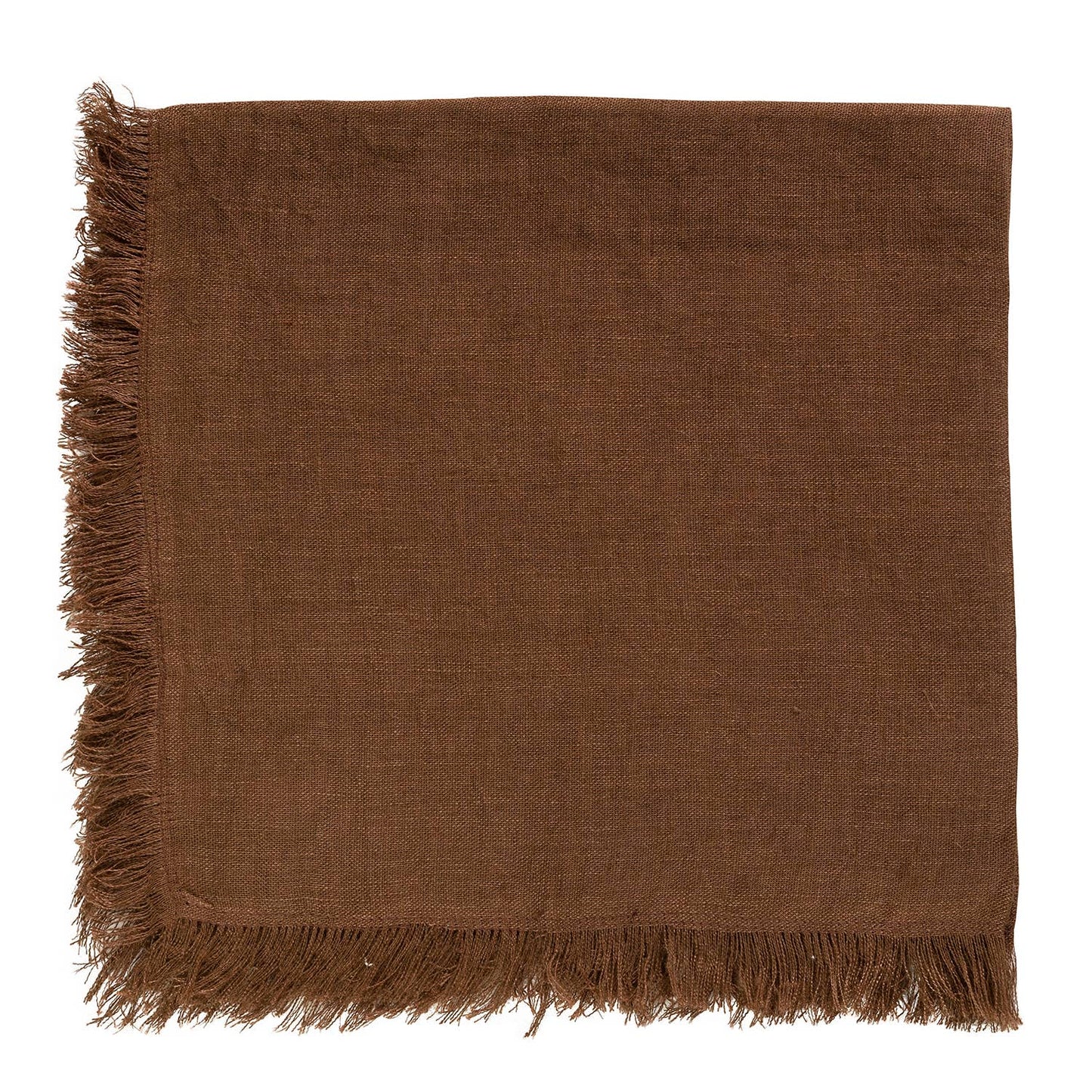 Nyla Fringed Napkin Brown S/4