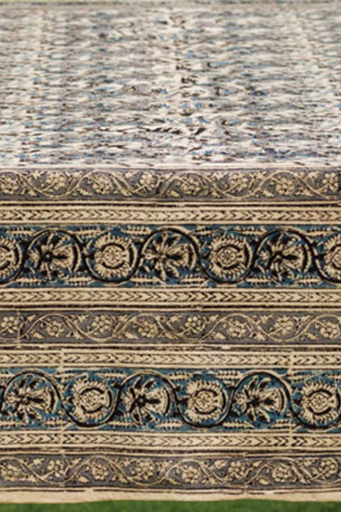Blue & Silver Kalamkari Tablecloth