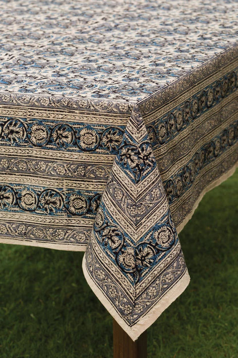 Blue & Silver Kalamkari Tablecloth