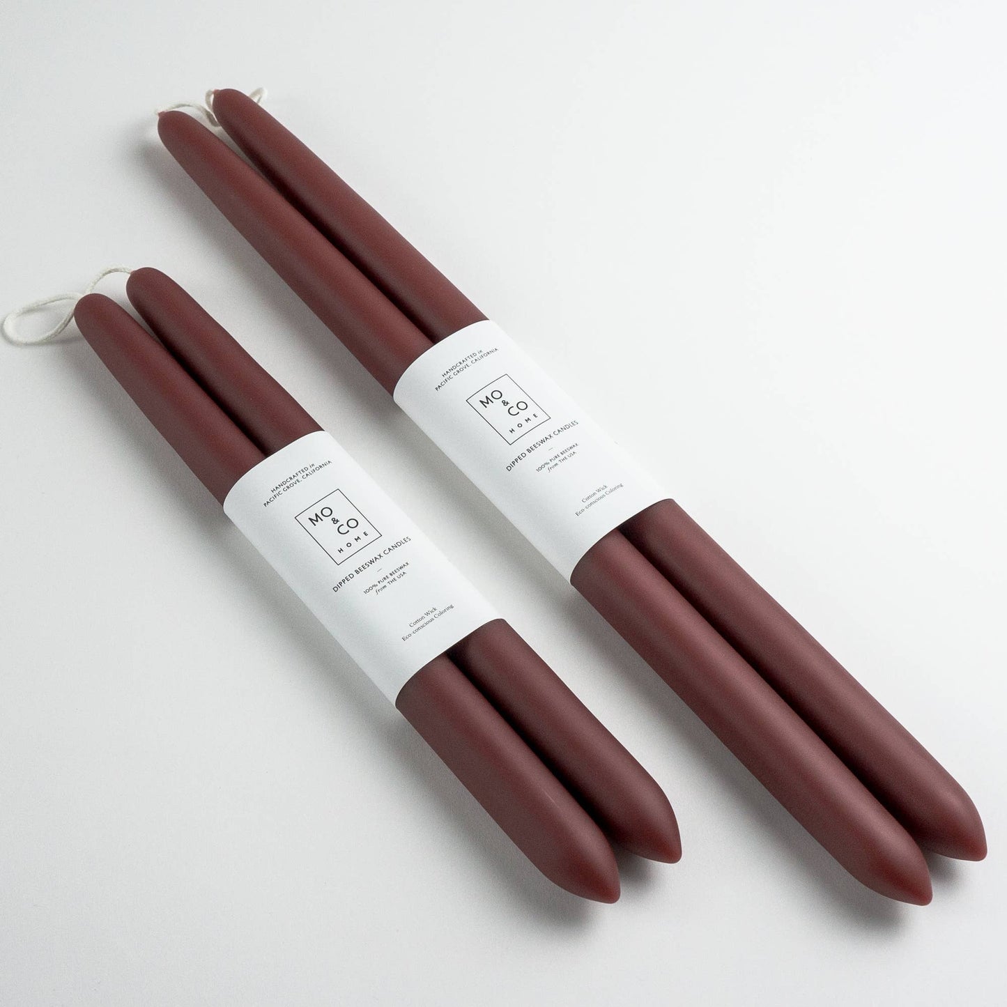 10" - 100% Beeswax Dipped Candles | Burgundy