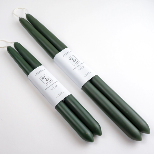 14" - 100% Beeswax Dipped Candles | Forest Green