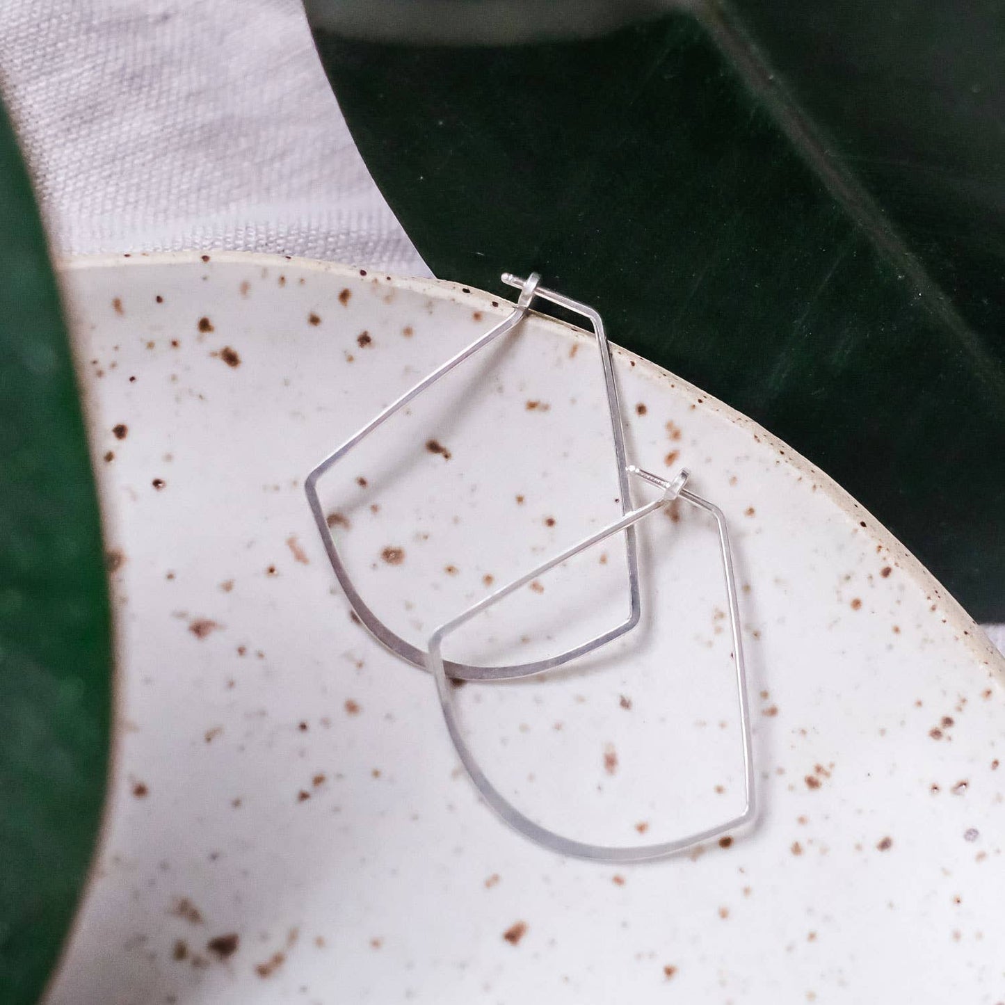 Minimal Hoop Earrings: Fan | sterling silver or gold filled