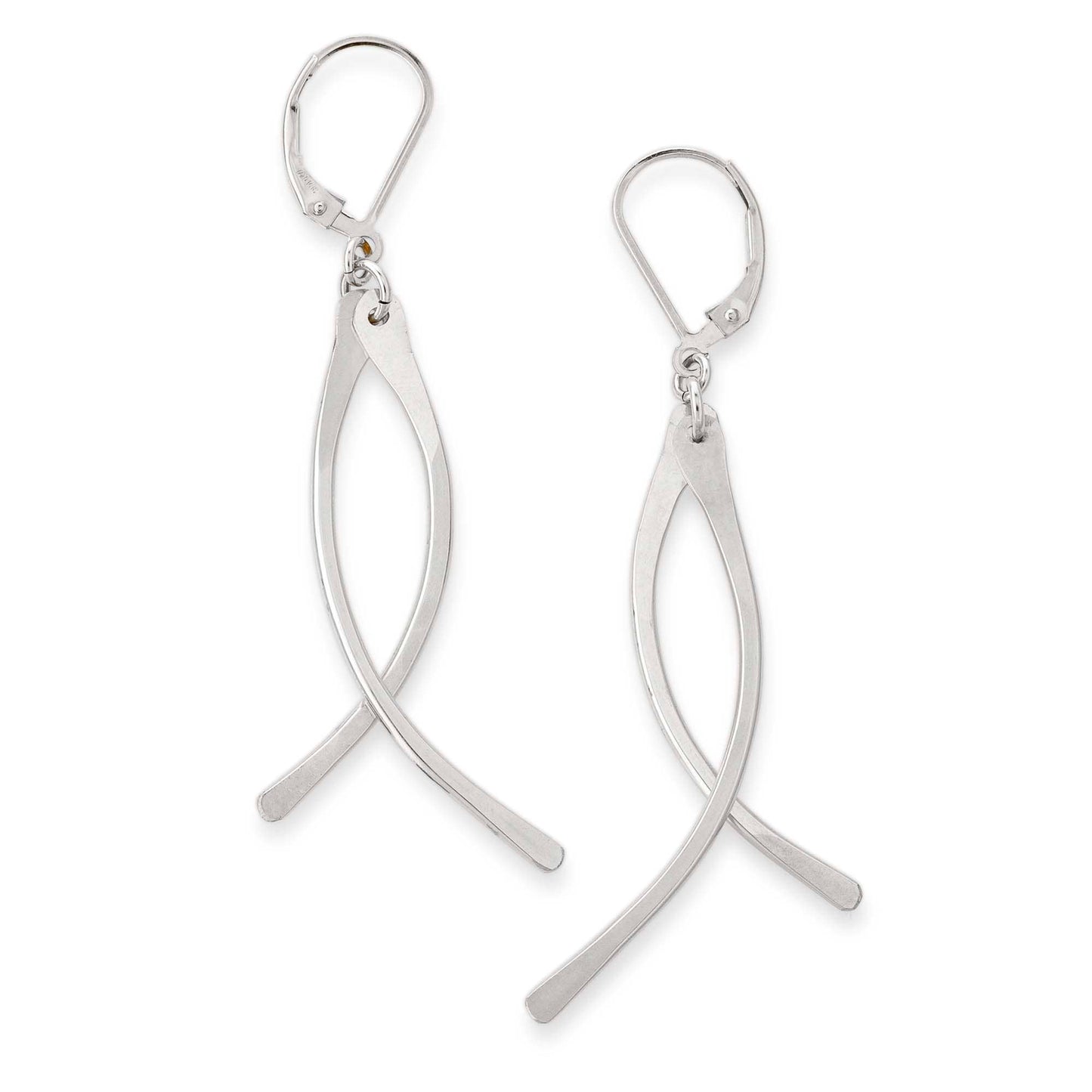 Surf Earrings - Curved Hammered Bars in Sterling or Gold