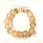 Natural Shell & Recycled Glass Bead Stretch Bracelet- Pink
